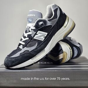 New Balance 992 Made In USA Black Grey Men's 10 Suede Discontinued KITH Concepts